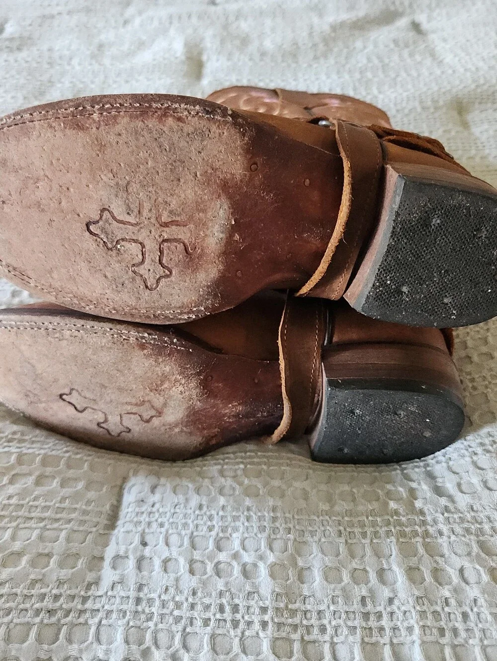 𝅺Handcrafted Floral Square Toe Boho Cowgirl Boots Size 5 Girls 6.5 Women